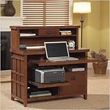 Mission Pasadena Internet Credenza (Mission Oak) (30"H x 42"W x 19.7"D)