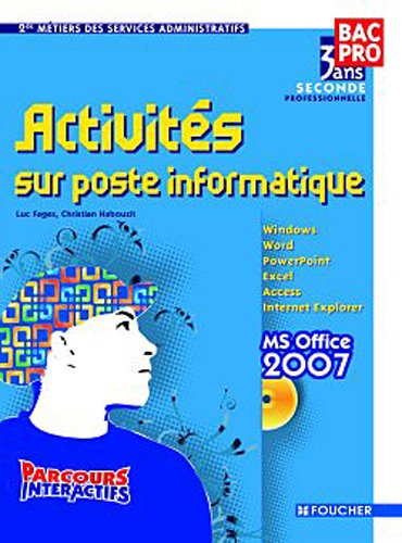 Activités sur poste informatiques MS Office-2007