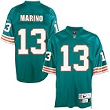 Reebok Miami Dolphins #13 Dan Marino Aqua Tackle Twill Throwback Football Jersey