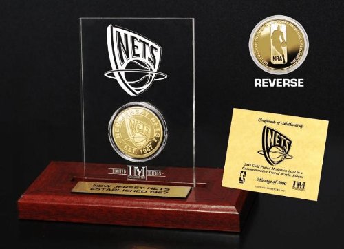 New Jersey Nets 24Kt Gold Coin Etched Acrylic