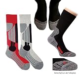 Sport Socken 3er Set 2 Paar Ski-Kniestrümpfe-Thermo rot,grau 1 Paar Trekkingsocken grau,schwarz 35/38