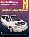 Book Haynes Toyota Sienna 1998 thru 2002
