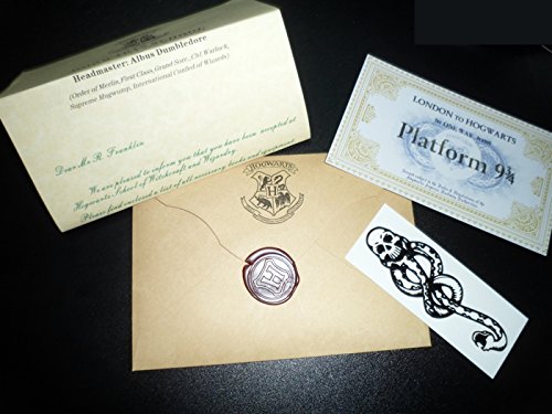 Harry Potter School Acceptance Letter London to Hogwarts Tickets (Free Tattoo) (Standard Acceptance Letter)