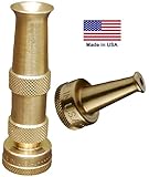 Hose Nozzle ~ Solid Brass ~ Adjustable Spray Patterns ~ Made in USA ~ with Bonus High Pressure Sweeper Nozzle