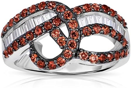 Curved Sterling Silver Cocktail Ring with White and Chocolate Color CZ (7)