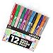 Dual Brush Pens 12-Colored-Markers Water-Based & Non-Toxic (Dual Tips, Set of 12)