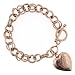 Tiffany-Style, Vintage-Inspired Heart Toggle Charm Bracelet