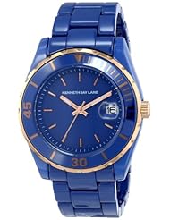 Kenneth Jay Lane Womens KJLANE-3019 3000 Series Analog Display Japanese Quartz Blue Watch