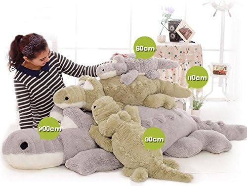 Giant 160cm Baby Cuddly Plush Stuffed Animal Crocodile Toy Alligator Brithday Gift Grey (63'')