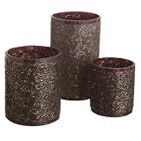 Set of 3 Amethyst Candle Holders