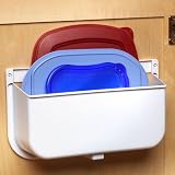Lid Caddy/Bag Recycle Bin - White by Spectrum