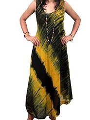 Sexy Spring Summer Georgette Sleeveless Round Neck General Print Peasant Dress 