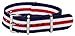 Clockwork Synergy Classic Nylon Nato watch straps bands (20mm, Blue/Red/White)