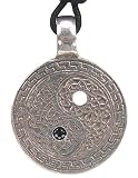 Celtic Yin Yang Design Pewter Pendant Necklace