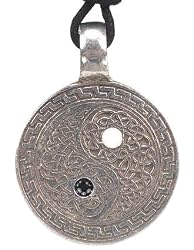 Celtic Yin Yang Design Pewter Pendant Necklace