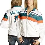 Miami Dolphins Ladies White Overlay Full Zip Jacket