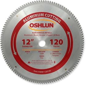 Oshlun SBNF-120120 12-Inch 120 Tooth TCG Saw Blade with 1-Inch Arbor for Aluminum and Non... by Oshlun