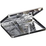 RFID Blocking Victorian Style Classic Metallic Silver Color Double Sided King and 100s Cigarette Case Holder and Credit Card RFID Protective Security Wallet