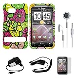 Tropical Rainbow Flower Rhinestone Diamante 2 Piece Protective Crystal Hard ....