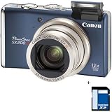 Canon PowerShot SX200 IS Digital Camera Kit,Blue with 8GB SD Memory Card
