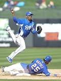 Kansas City Royals v Texas Rangers, SURPISE, AZ - FEBRUARY 27: Alcides Escobar and Mike Napoli Photographic Poster Print by Rob Tringali, 24x32