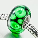 Green Dots Against Black Murano Glass Beads Fits Pandora Charm Bracelet 51AL0bSq9SL. SL160 Green Dots Against Black Murano Glass Beads Fits Pandora Charm Bracelet