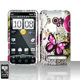 Silver Pink Butterfly Rubberized Snap on Design Hard Case Faceplate for Spr ....