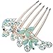 Womdee(TM) Retro Vintage Fashion Antique Bronze Colorfull Rhinestone Elegant Peacock Tuck Comb Hair Clip-Blue With Womdee Accessory