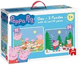Jumbo Puzzle Peppa Pig Duo Puzzle (12 and 24 Pieces)