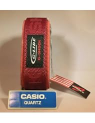 Original Casio G-shock Glide Burgundy Red Velcro Nylon Replacement Watch Band 23-24mm Dw 003 or Any Dw Gshock Watch Dw-003-9v