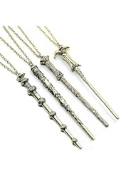 JoJo&Lin 4 pcs/set Vintage Movie Inspired Magic Wand Pendant Necklace Antique Bronze or Silver