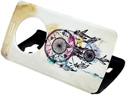 LG G3 Case , Leathlux View Window Painting Art Dream Catcher Style Design PU Leather Flip Stand Case Cover For LG G3