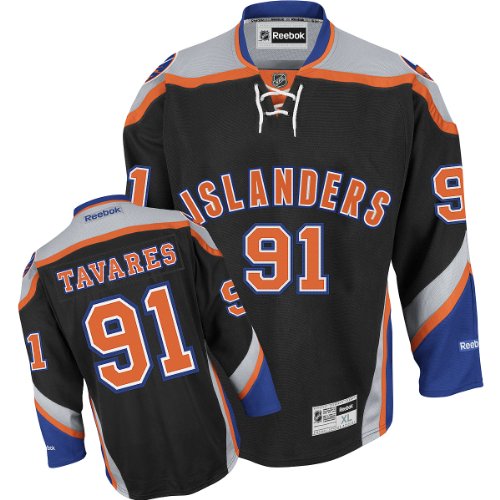 NHL Men's New York Islanders #91 John Tavares Reebok Edge Premier Player Jersey (Black, XX-Large)