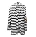 VESNIBA Women Casual Long Sleeve Striped Cardigans Patchwork Outwear (L, White)