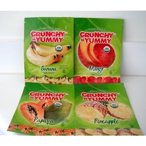 Crunchy N Yummy Organic Variety Freeze Dried Fruits Mix 8-pack ( Mango, Pineapple, Banana, Papaya)