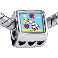 Pandora Style Bead Cheering Cheer-Leader Photo Heart European Charm Bead Fits Pandora Bracelet