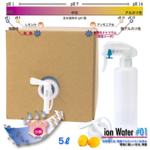 Cover image : 特殊還元性・電解アルカリイオン洗浄水・イオンウォーター ion Water 5 Liter 徳用箱入 IW0105L