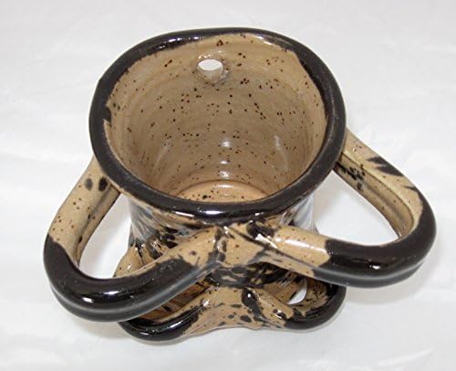 Stoneware set of soap dish and tooth brush holder.