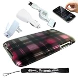 Premium Designer Hard Crystal Snap-on Case for Apple iPod Touch 2, Touch 3, 3rd Generation 8GB, 32GB, 64GB + Includes a Premium Pack 3 in 1 Travel Kit of Home and Car USB Charger with USB Data Sync Retractable Cable + Anti Glare Screen Protector