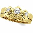 18K Yellow Gold Diamond Wedding Set - 0.37 Ct.