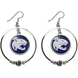 NCAA South Alabama Jaguars Ladies Double Hoop Crystal Dangle Earrings