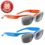 Duogreen Passive 3D glasses Circular Polarized 2 Pairs for LG Vizio Toshiba Philip JVC RealD Movie Theater (Gray/Blue & Gray/Orange)