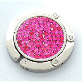 Swarovski Baby Pink Folding Purse Handbag Hook Hanger