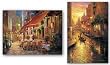 Gondola in Sunset, Venice and Cafe in Light Set by Haixia Liu 24"x36" Art Print Poster