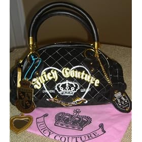 Juicy Couture Black Velour Replica Handbag
