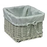 Set of 2 Sage Baskets with Sage Gingham Liners