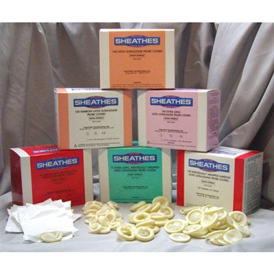 Latex Ultrasound Probe Covers - Sheathes - 100/box