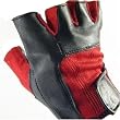 New Red and Black Fingerless Leather Biker Chopper Gloves * Large