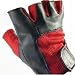 New Red Black Fingerless Leather Biker Chopper Gloves Extra Extra Large