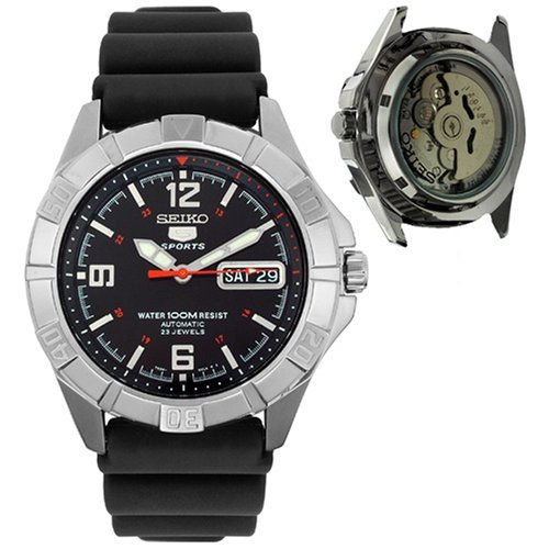 Seiko Men's SNZD23 5 Sports Automatic Black Rubber Watch